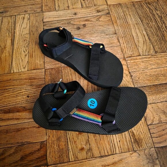 Teva Midform Pride Rainbow Men’s Unisex Size 10 Black Hiking Trail Sandals - Picture 3 of 9
